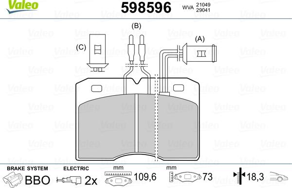 Valeo 598596 - Komplet Pločica, disk-kočnica www.molydon.hr