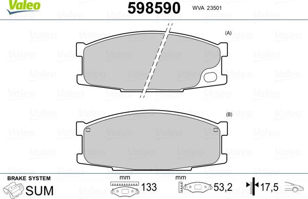 Valeo 598590 - Komplet Pločica, disk-kočnica www.molydon.hr