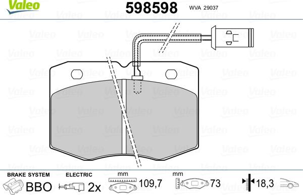 Valeo 598598 - Komplet Pločica, disk-kočnica www.molydon.hr