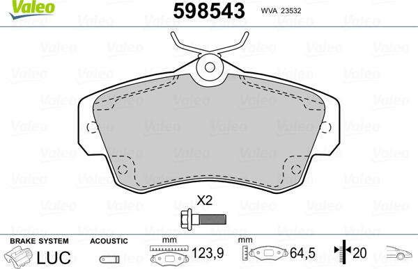 Valeo 598543 - Komplet Pločica, disk-kočnica www.molydon.hr