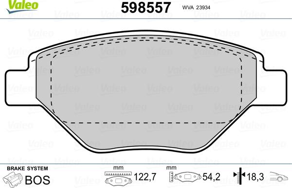 Valeo 598557 - Komplet Pločica, disk-kočnica www.molydon.hr