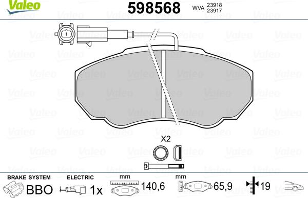 Valeo 598568 - Komplet Pločica, disk-kočnica www.molydon.hr