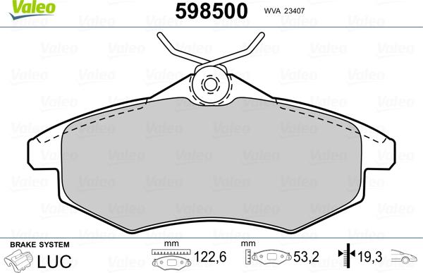 Valeo 598500 - Komplet Pločica, disk-kočnica www.molydon.hr