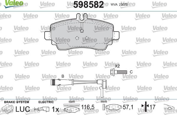 Valeo 598582 - Komplet Pločica, disk-kočnica www.molydon.hr