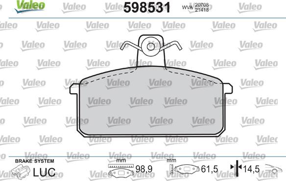 Valeo 598531 - Komplet Pločica, disk-kočnica www.molydon.hr