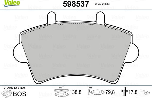 Valeo 598537 - Komplet Pločica, disk-kočnica www.molydon.hr