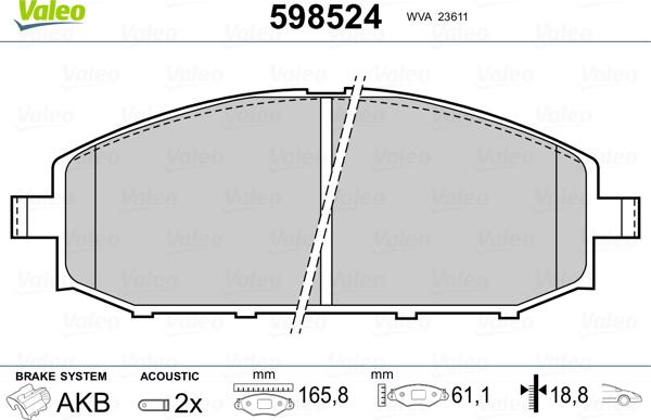 Valeo 598524 - Komplet Pločica, disk-kočnica www.molydon.hr