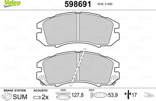 Valeo 598691 - Komplet Pločica, disk-kočnica www.molydon.hr