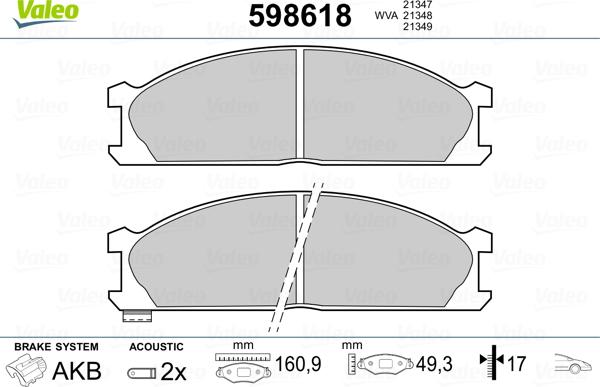 Valeo 598618 - Komplet Pločica, disk-kočnica www.molydon.hr