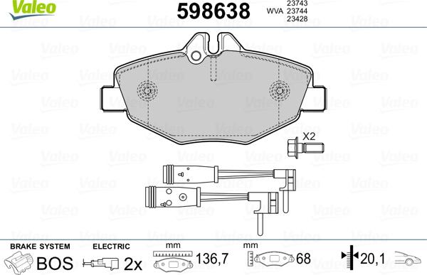 Valeo 598638 - Komplet Pločica, disk-kočnica www.molydon.hr