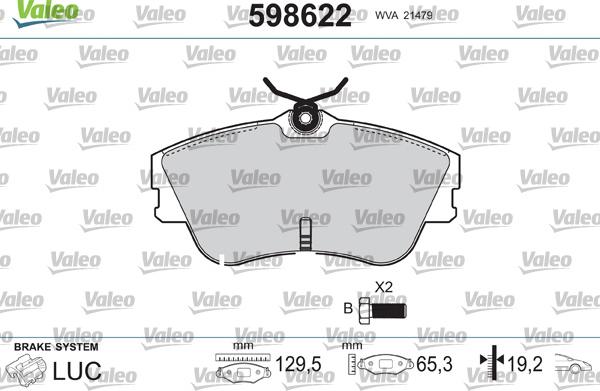 Valeo 598622 - Komplet Pločica, disk-kočnica www.molydon.hr