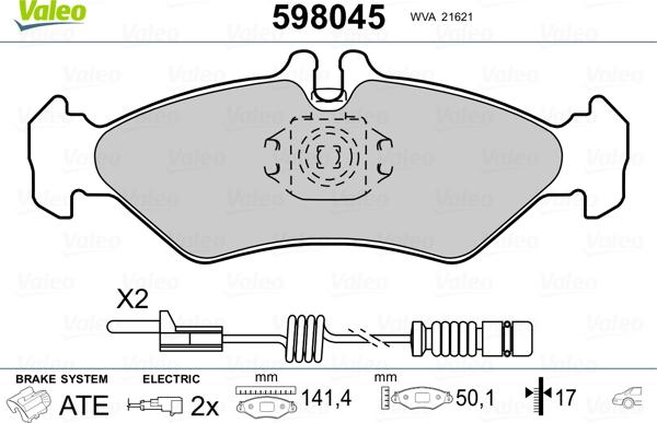 Valeo 598045 - Komplet Pločica, disk-kočnica www.molydon.hr