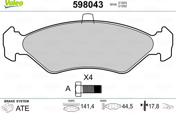 Valeo 598043 - Komplet Pločica, disk-kočnica www.molydon.hr