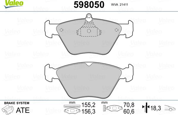 Valeo 598050 - Komplet Pločica, disk-kočnica www.molydon.hr