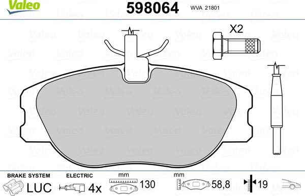 Valeo 598064 - Komplet Pločica, disk-kočnica www.molydon.hr