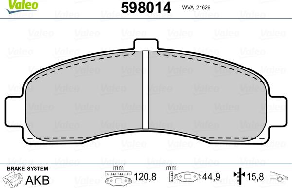 Valeo 598014 - Komplet Pločica, disk-kočnica www.molydon.hr