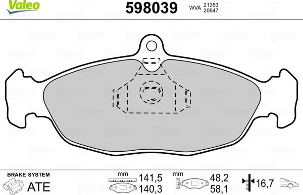 Valeo 598039 - Komplet Pločica, disk-kočnica www.molydon.hr