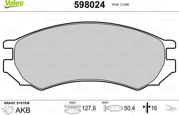 Valeo 598024 - Komplet Pločica, disk-kočnica www.molydon.hr