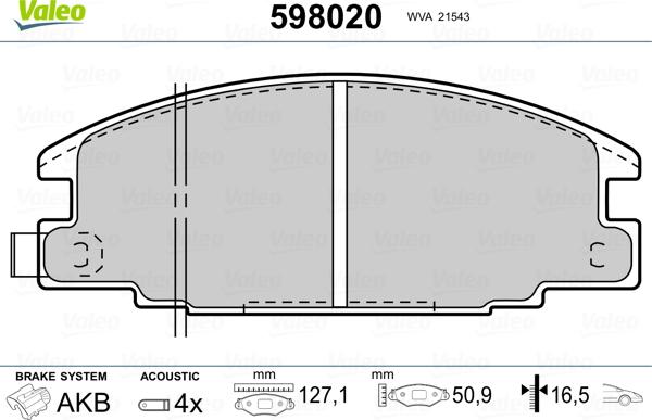 Valeo 598020 - Komplet Pločica, disk-kočnica www.molydon.hr