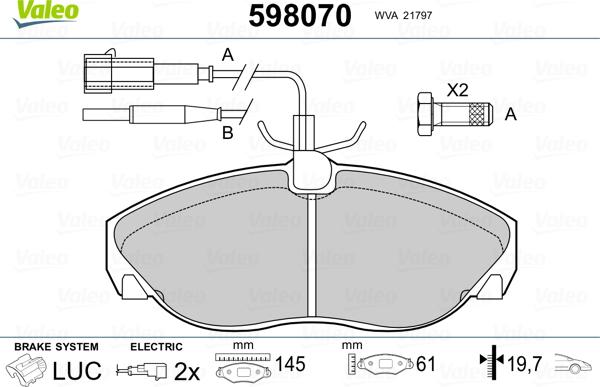 Valeo 598070 - Komplet Pločica, disk-kočnica www.molydon.hr