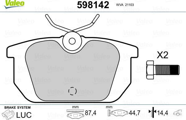 Valeo 598142 - Komplet Pločica, disk-kočnica www.molydon.hr