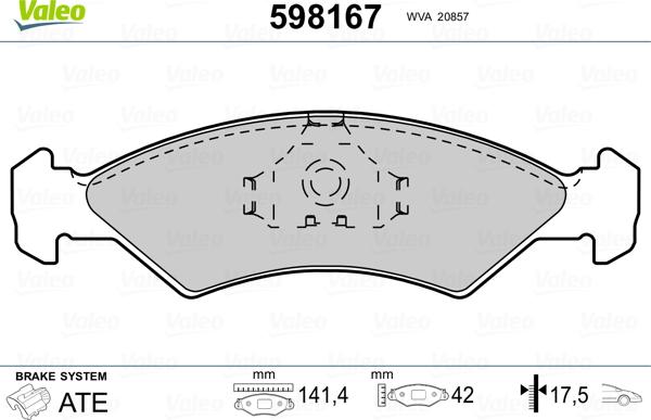 Valeo 598167 - Komplet Pločica, disk-kočnica www.molydon.hr