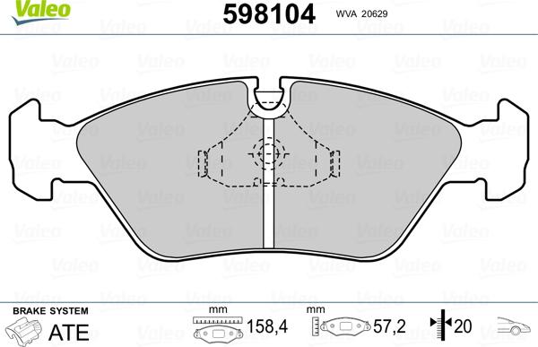 Valeo 598104 - Komplet Pločica, disk-kočnica www.molydon.hr