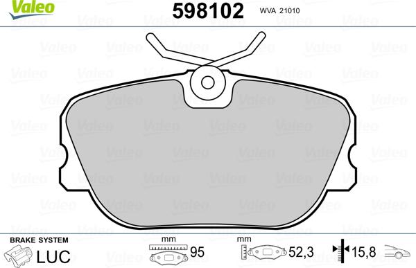 Valeo 598102 - Komplet Pločica, disk-kočnica www.molydon.hr