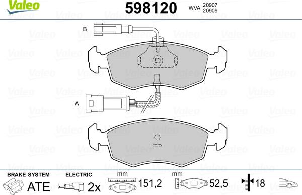 Valeo 598120 - Komplet Pločica, disk-kočnica www.molydon.hr