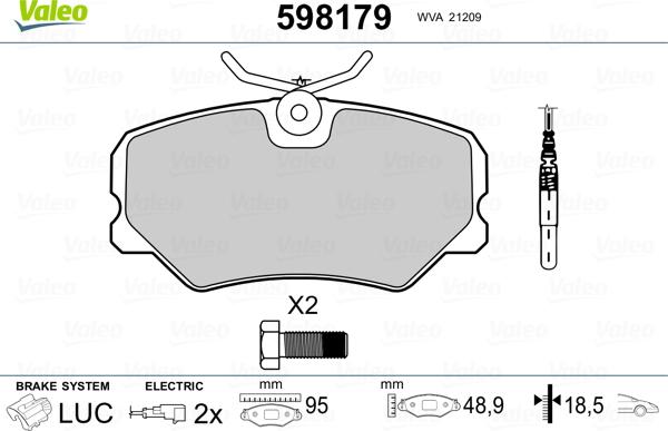 Valeo 598179 - Komplet Pločica, disk-kočnica www.molydon.hr