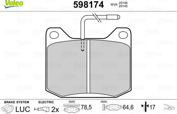 Valeo 598174 - Komplet Pločica, disk-kočnica www.molydon.hr