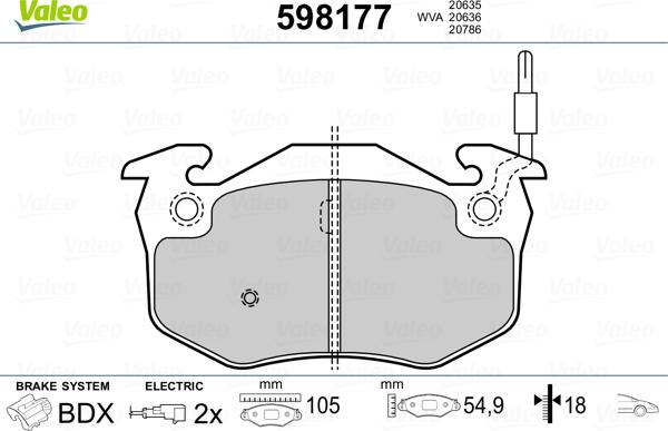 Valeo 598177 - Komplet Pločica, disk-kočnica www.molydon.hr