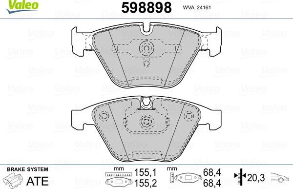 Valeo 598898 - Komplet Pločica, disk-kočnica www.molydon.hr