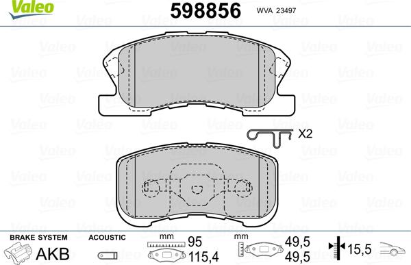 Valeo 598856 - Komplet Pločica, disk-kočnica www.molydon.hr