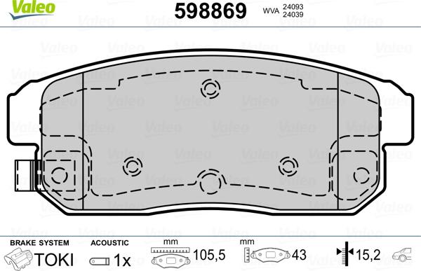 Valeo 598869 - Komplet Pločica, disk-kočnica www.molydon.hr