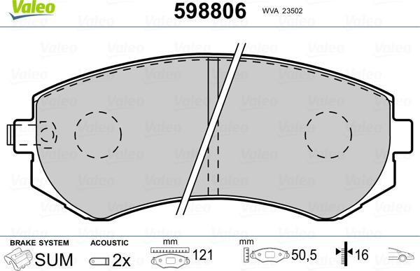 Valeo 598806 - Komplet Pločica, disk-kočnica www.molydon.hr