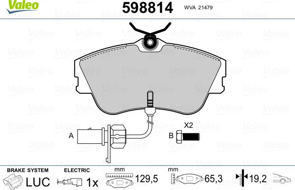 Valeo 598814 - Komplet Pločica, disk-kočnica www.molydon.hr