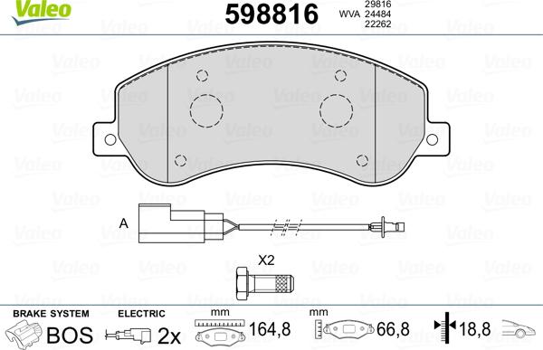 Valeo 598816 - Komplet Pločica, disk-kočnica www.molydon.hr