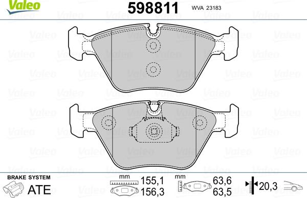 Valeo 598811 - Komplet Pločica, disk-kočnica www.molydon.hr