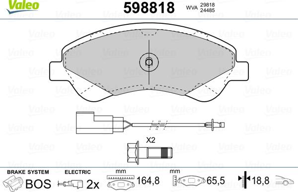 Valeo 598818 - Komplet Pločica, disk-kočnica www.molydon.hr