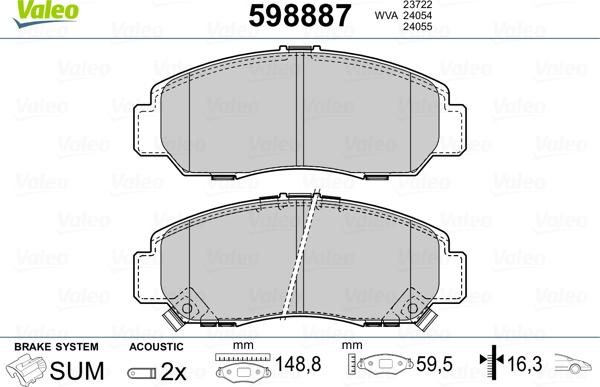 Valeo 598887 - Komplet Pločica, disk-kočnica www.molydon.hr