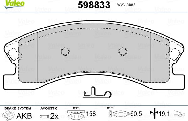 Valeo 598833 - Komplet Pločica, disk-kočnica www.molydon.hr