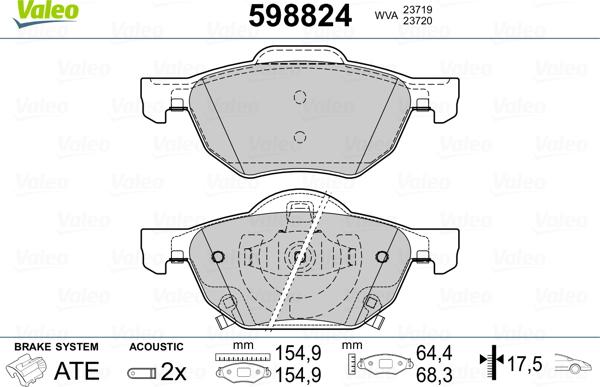 Valeo 598824 - Komplet Pločica, disk-kočnica www.molydon.hr