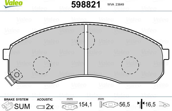 Valeo 598821 - Komplet Pločica, disk-kočnica www.molydon.hr