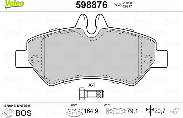 Valeo 598876 - Komplet Pločica, disk-kočnica www.molydon.hr