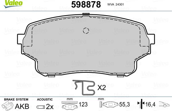 Valeo 598878 - Komplet Pločica, disk-kočnica www.molydon.hr