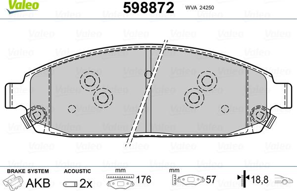 Valeo 598872 - Komplet Pločica, disk-kočnica www.molydon.hr