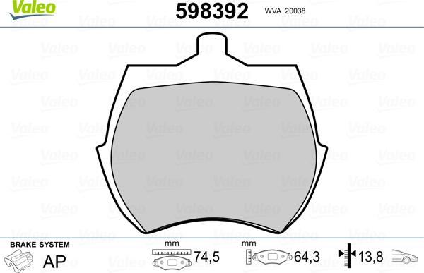 Valeo 598392 - Komplet Pločica, disk-kočnica www.molydon.hr