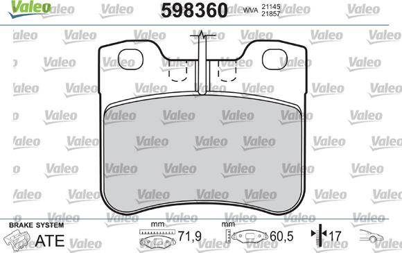 Valeo 598360 - Komplet Pločica, disk-kočnica www.molydon.hr