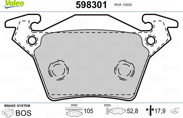 Valeo 598301 - Komplet Pločica, disk-kočnica www.molydon.hr